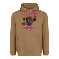 Toasted Coconut my first valentine's day highland calf Heavyweight Hoodie - RanaPortraitStore