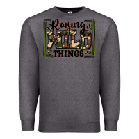 Charcoal Heather raising wild things Premium Sweatshirt - Zillion Design Studio