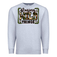 Heather Grey raising wild things Premium Sweatshirt - Zillion Design Studio