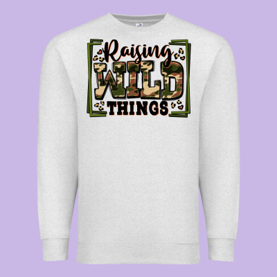 Raising Wild Things Premium Sweatshirt Designed By Zillion Design Studio