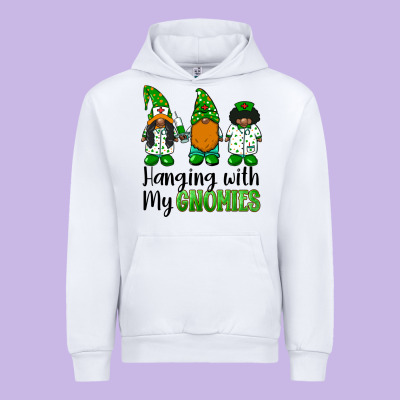 Hanging With My Gnomies African American Nurse Gnomies Urban Hoodie Designed By Barkaloodesign