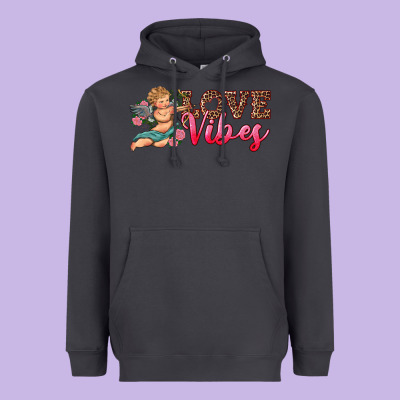 Love Vibes Cupid Heavyweight Hoodie Designed By Ranaportraitstore