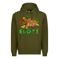 Army Green Elote corn sombrero lime and  cactus Premium Hoodie - AdoDesignShop