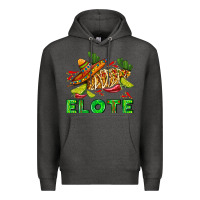 Charcoal Heather Elote corn sombrero lime and  cactus Premium Hoodie - AdoDesignShop