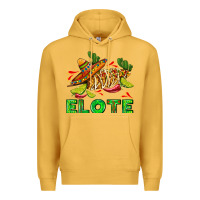 Mustard Elote corn sombrero lime and  cactus Premium Hoodie - AdoDesignShop