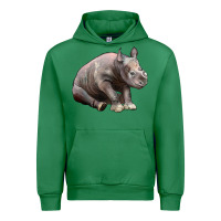 Emerald Baby Rhino Illustrations Urban Hoodie - LillyAllenDesigns