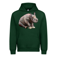Forest Green Baby Rhino Illustrations Urban Hoodie - LillyAllenDesigns