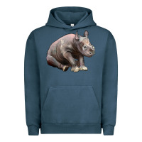 Pigment Midnight Navy Baby Rhino Illustrations Urban Hoodie - LillyAllenDesigns