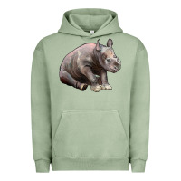 Pigment Oil Green Baby Rhino Illustrations Urban Hoodie - LillyAllenDesigns