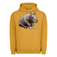 Pigment Peanut Butter Baby Rhino Illustrations Urban Hoodie - LillyAllenDesigns