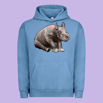 Baby Rhino Illustrations Urban Hoodie Designed By Lillyallendesigns