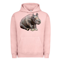 Pigment Salmon Baby Rhino Illustrations Urban Hoodie - LillyAllenDesigns