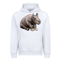 White Baby Rhino Illustrations Urban Hoodie - LillyAllenDesigns