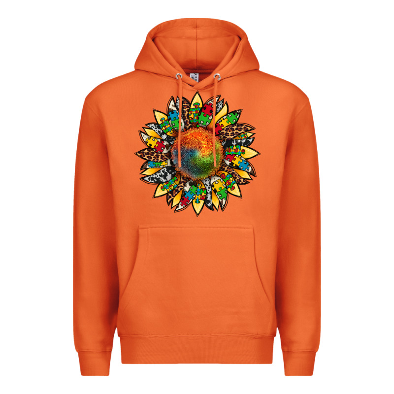 Autism Awareness Cowhide Leopard Sunflower Premium Hoodie by Artiststas | Teevron