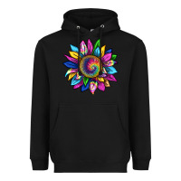 Black tie dye sunflower Heavyweight Hoodie - texasbilliewilder