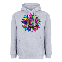 Heather Grey tie dye sunflower Heavyweight Hoodie - texasbilliewilder