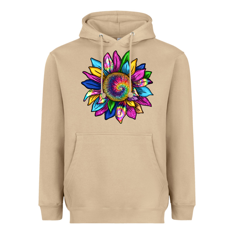 Tie Dye Sunflower Heavyweight Hoodie by texasbilliewilder | Teevron