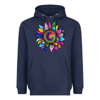 Navy tie dye sunflower Heavyweight Hoodie - texasbilliewilder