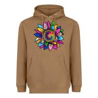 Toasted Coconut tie dye sunflower Heavyweight Hoodie - texasbilliewilder