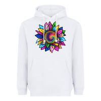 White tie dye sunflower Heavyweight Hoodie - texasbilliewilder