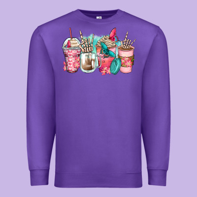Rock Hand Coffee Cups Premium Sweatshirt Designed By Zillion Design Studio