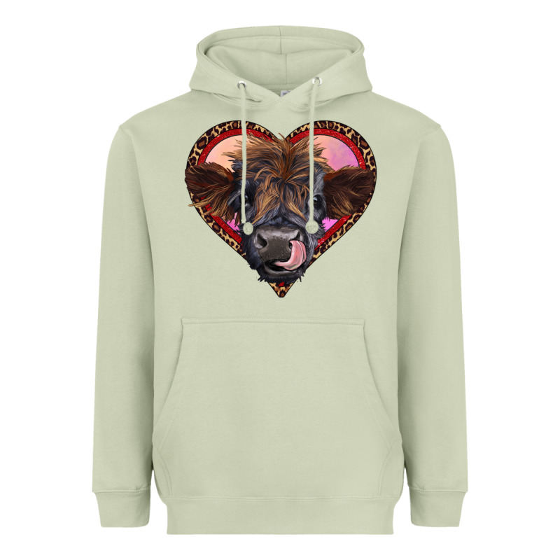 Leopard Heart Highland Calf Heavyweight Hoodie by RanaPortraitStore | Teevron