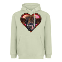 Matcha leopard heart highland calf Heavyweight Hoodie - RanaPortraitStore