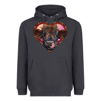 Smoke leopard heart highland calf Heavyweight Hoodie - RanaPortraitStore