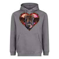 Storm leopard heart highland calf Heavyweight Hoodie - RanaPortraitStore
