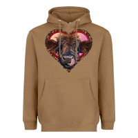 Toasted Coconut leopard heart highland calf Heavyweight Hoodie - RanaPortraitStore