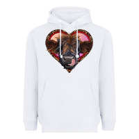 White leopard heart highland calf Heavyweight Hoodie - RanaPortraitStore
