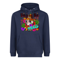 Navy mexican day of the dead Heavyweight Hoodie - Zillion Design Studio
