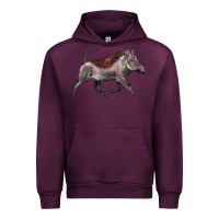 Mauve Wine Warthog Illustrations Urban Hoodie - LillyAllenDesigns