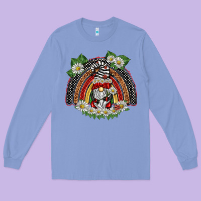 Ladybuy Gnomies Rainbow Long Sleeve Tee Designed By Barkaloodesign