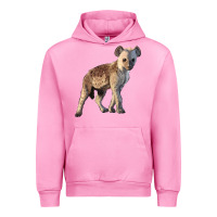 Fuchsia Pink Baby Hyena Illustrations Urban Hoodie - LillyAllenDesigns
