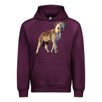 Mauve Wine Baby Hyena Illustrations Urban Hoodie - LillyAllenDesigns
