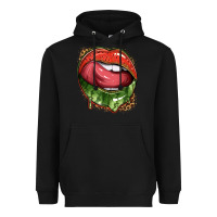 Black watermelon lips with leopard Heavyweight Hoodie - texasbilliewilder