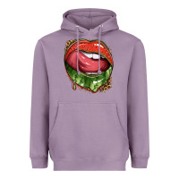 Lavender watermelon lips with leopard Heavyweight Hoodie - texasbilliewilder