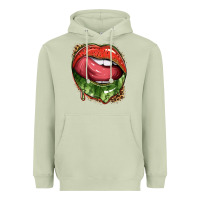 Matcha watermelon lips with leopard Heavyweight Hoodie - texasbilliewilder