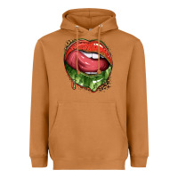 Meerkat watermelon lips with leopard Heavyweight Hoodie - texasbilliewilder
