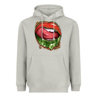 Moon Dust watermelon lips with leopard Heavyweight Hoodie - texasbilliewilder