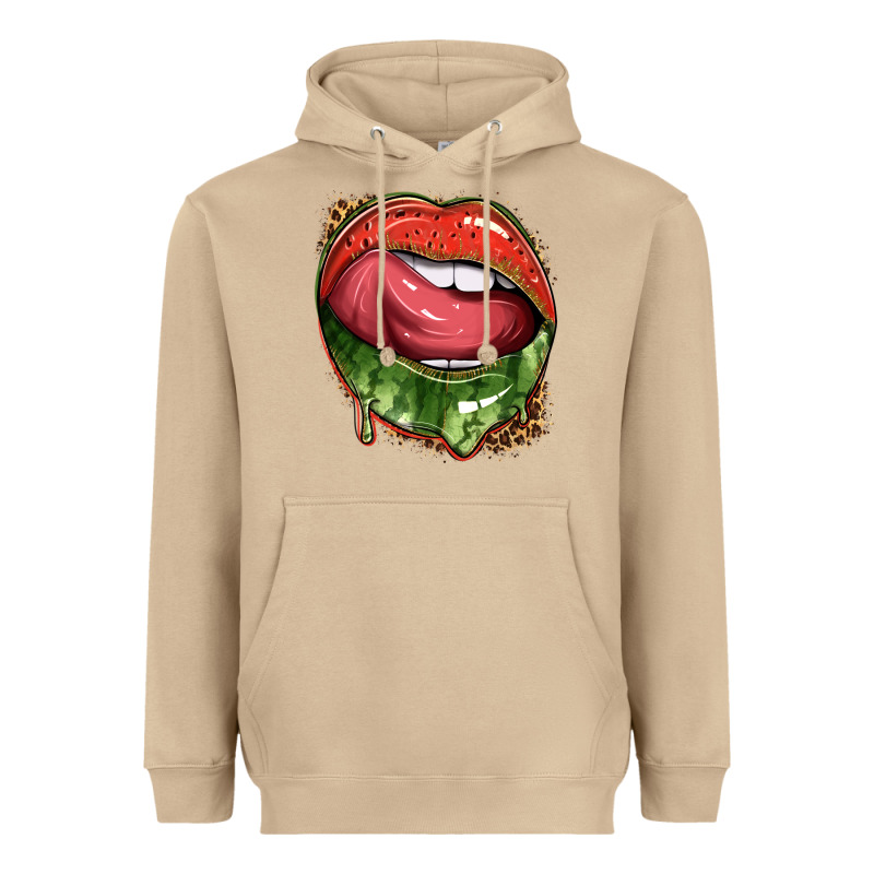 Watermelon Lips With Leopard Heavyweight Hoodie by texasbilliewilder | Teevron