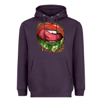 Plum watermelon lips with leopard Heavyweight Hoodie - texasbilliewilder
