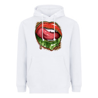 White watermelon lips with leopard Heavyweight Hoodie - texasbilliewilder