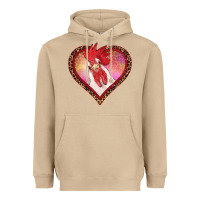 Mushroom valentine's day rooster with leopard heart Heavyweight Hoodie - RanaPortraitStore
