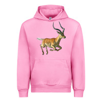 Fuchsia Pink Impala Antelope Illustrations Urban Hoodie - LillyAllenDesigns