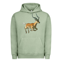 Pigment Oil Green Impala Antelope Illustrations Urban Hoodie - LillyAllenDesigns
