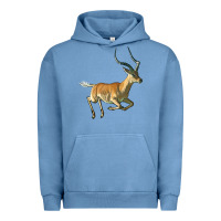 Pigment Pebble Blue Impala Antelope Illustrations Urban Hoodie - LillyAllenDesigns