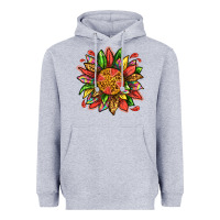 Heather Grey watermelon sunflower Heavyweight Hoodie - texasbilliewilder