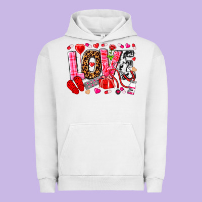 Valentines Day Love Nurse Urban Hoodie Designed By Nancycooperartshop